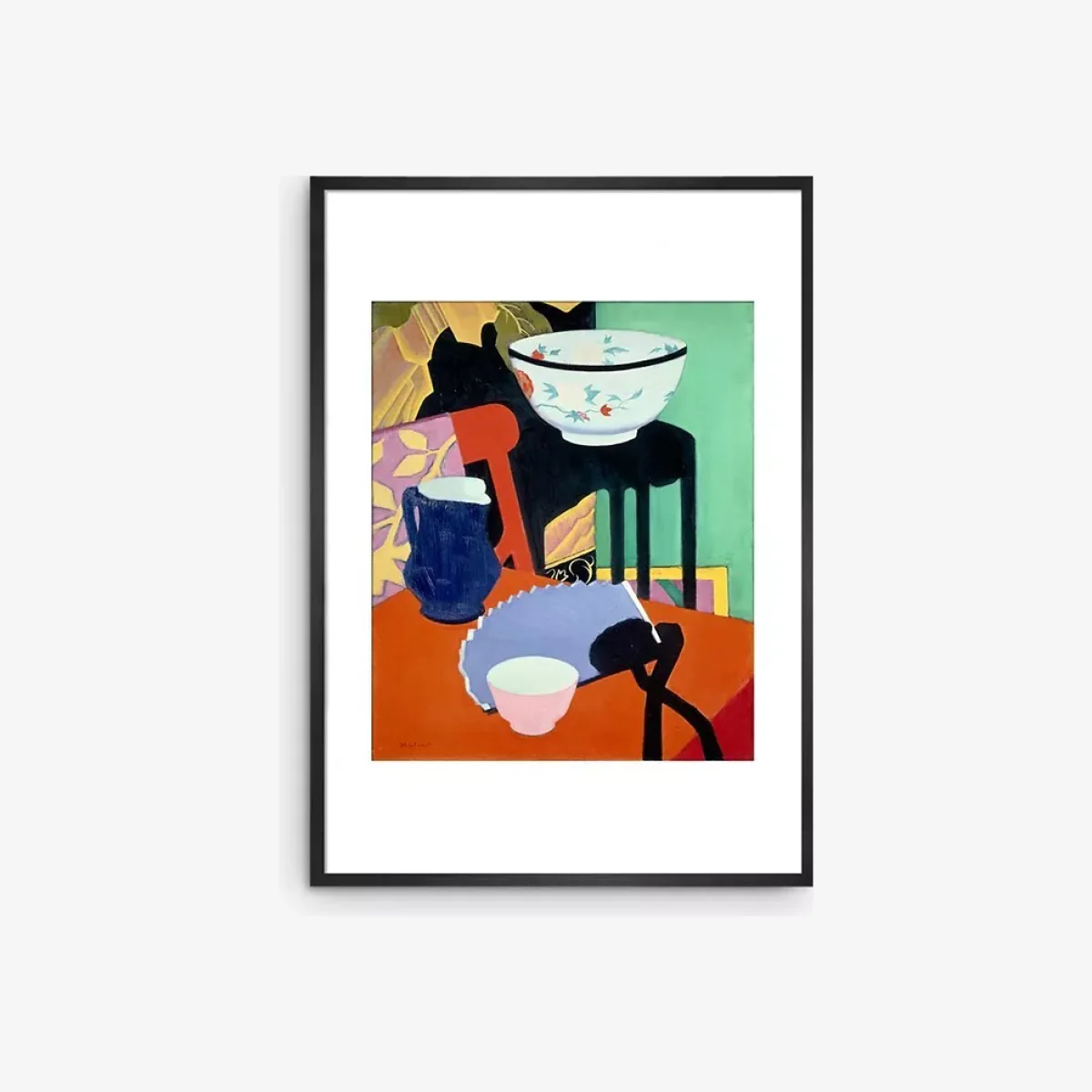 Francis Cadell - 'The Blue Fan' Framed Print & Mount, 70 x 50cm, Multi