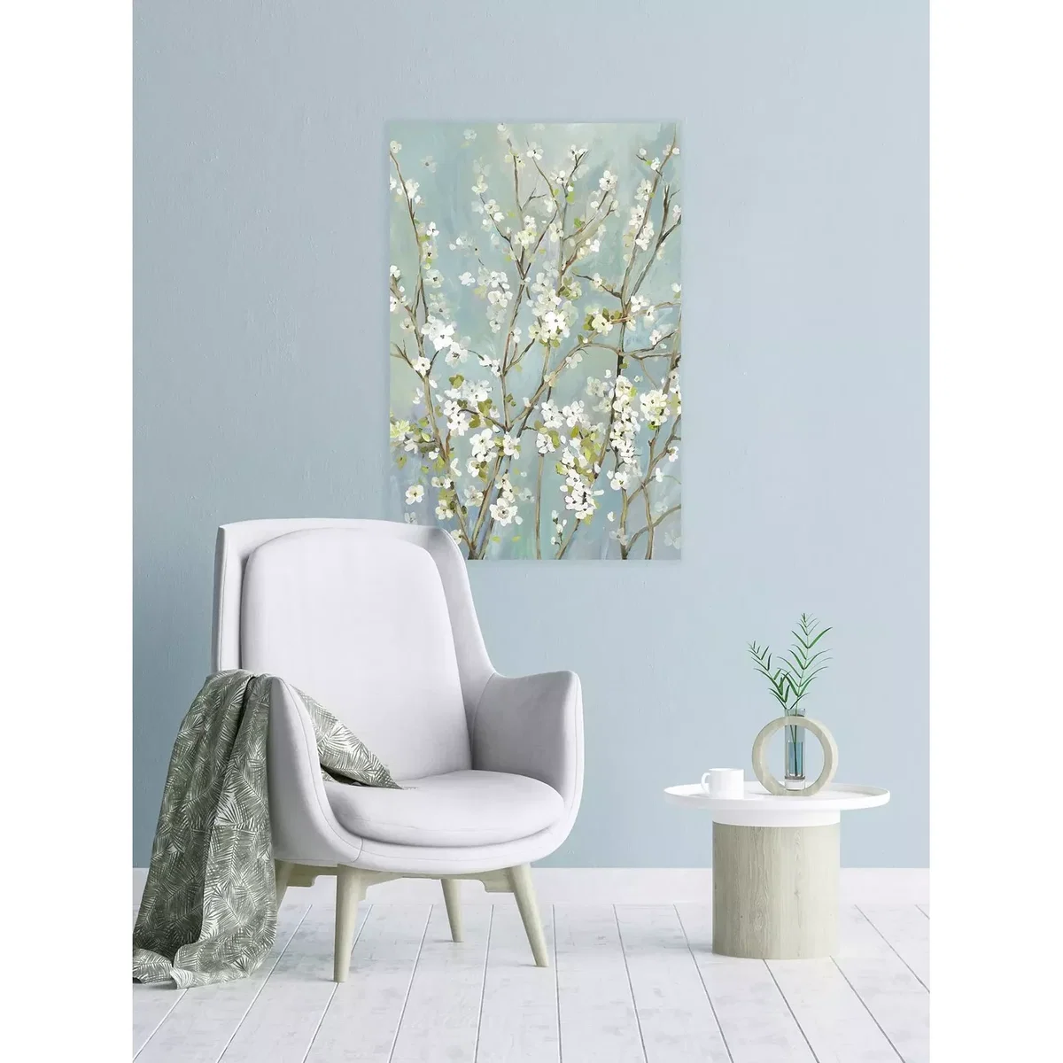 Asia Jensen - 'Almond Blossoms' Canvas Print, 90 x 60cm, Teal/Multi – image 2
