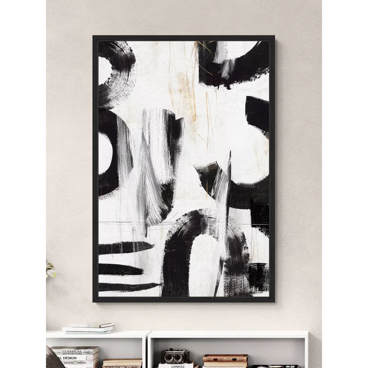 Concept III - Abstract Framed Canvas Print, 124.5 x 84.5cm, Black/White – image 2