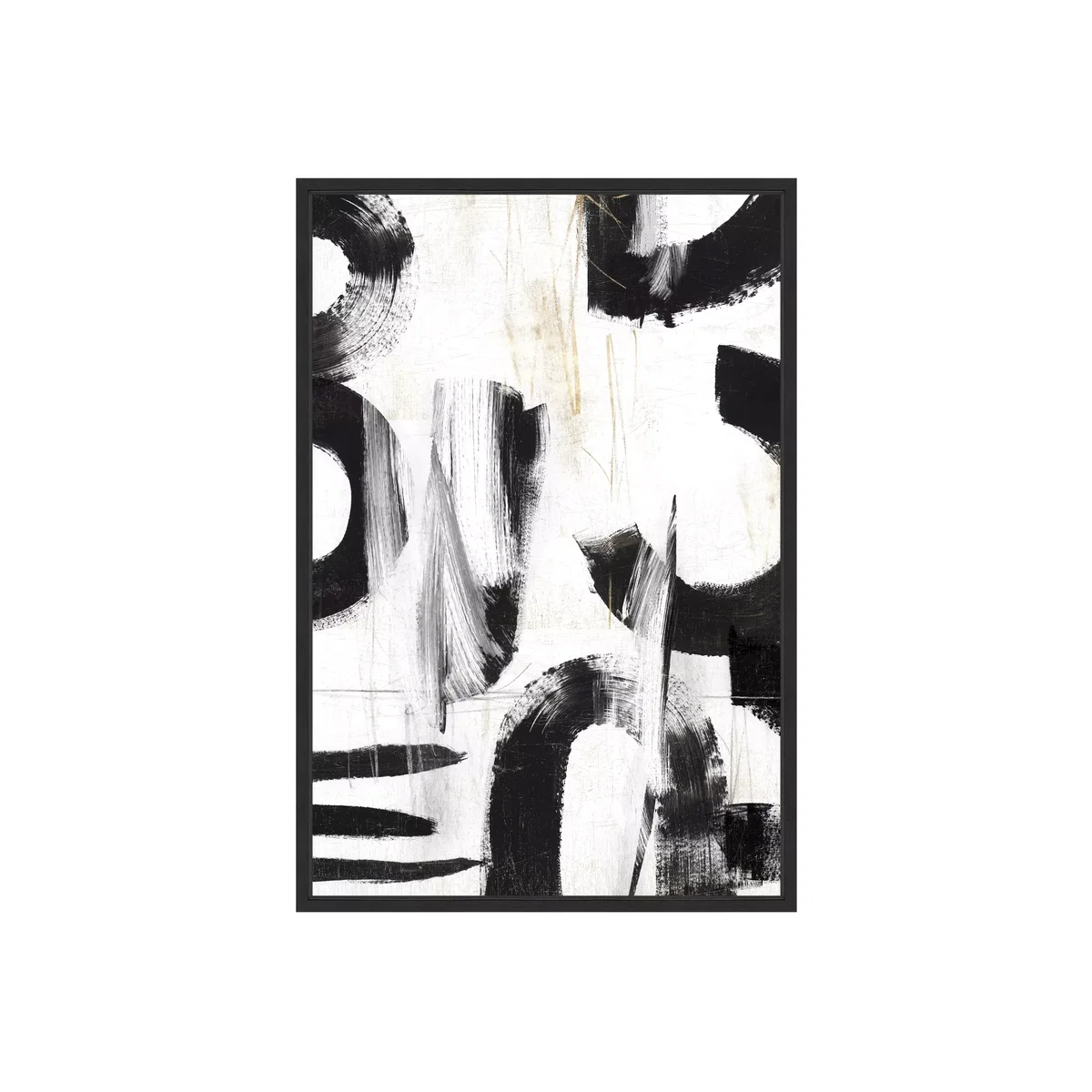 Concept III - Abstract Framed Canvas Print, 124.5 x 84.5cm, Black/White – image 1