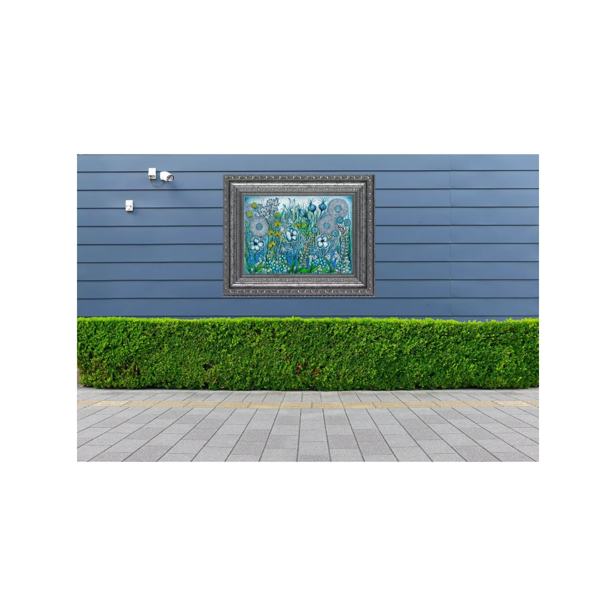 YARDART - Helen Lynch 'Secret Garden' Outdoor Waterproof Framed Print, 58.5 x 73cm, Green/Blue – image 6