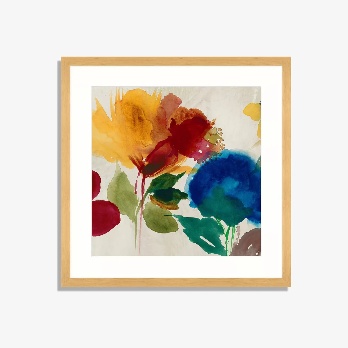 Infloresence I - Abstract Florals Framed Print & Mount, 61.5 x 61.5cm, Multi