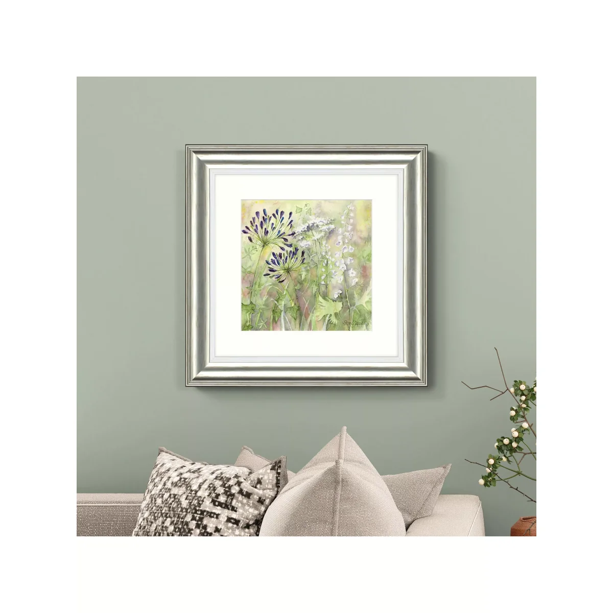 Catherine Stephenson - Agapanthus Grasses 1 Framed Print, 50 x 50cm – image 2