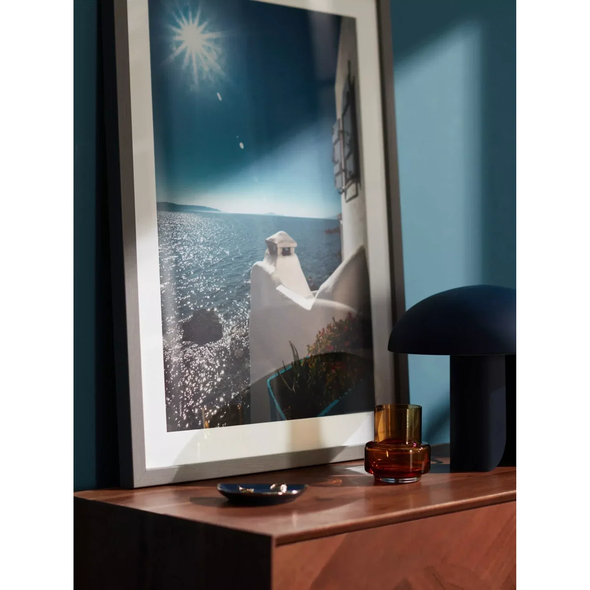 Zoe Austin - 'Greek Outlook' Framed Print & Mount, 73.5 x 53.5cm, Blue – image 2