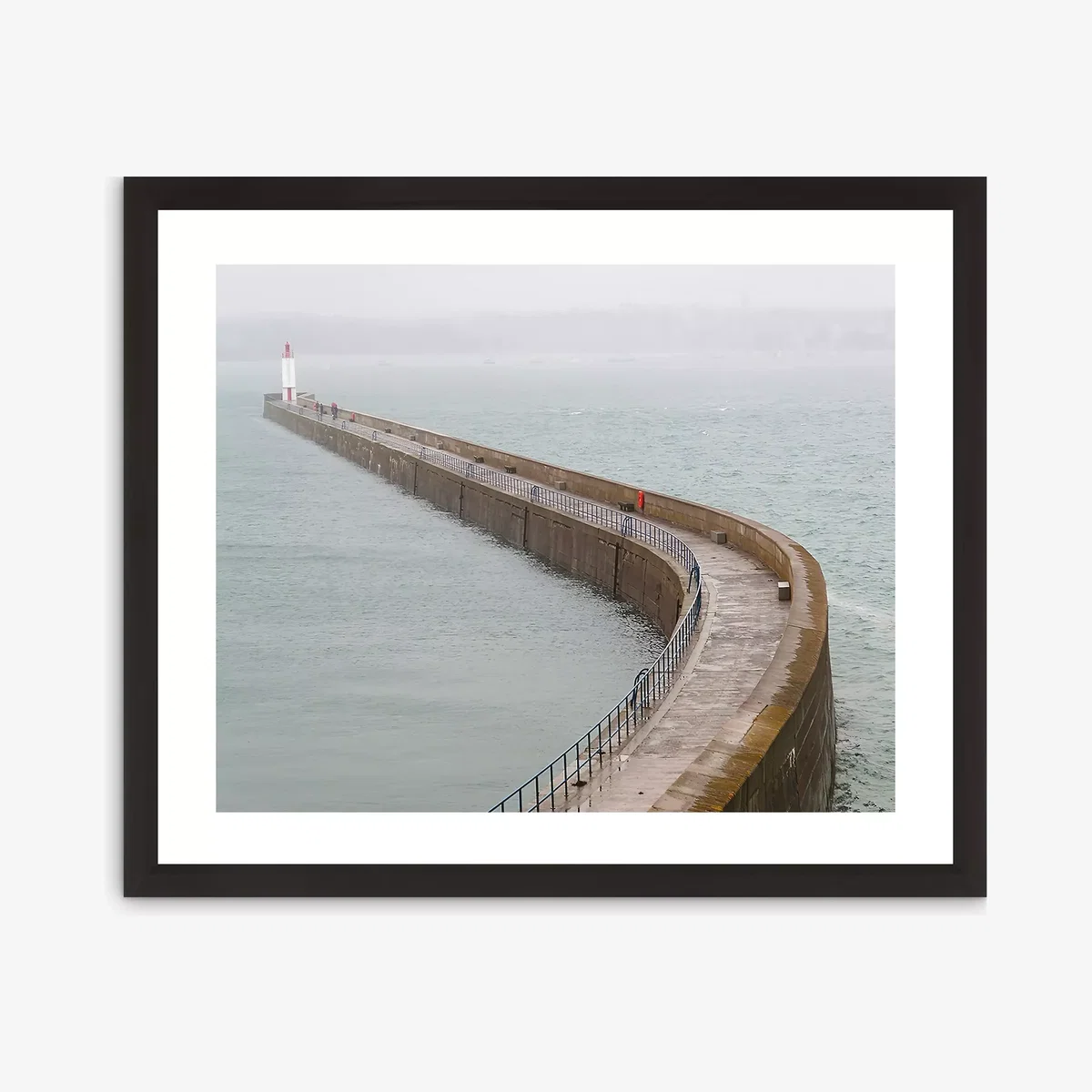Pier 1 - Framed Print & Mount, 46 x 56cm, Grey – image 1