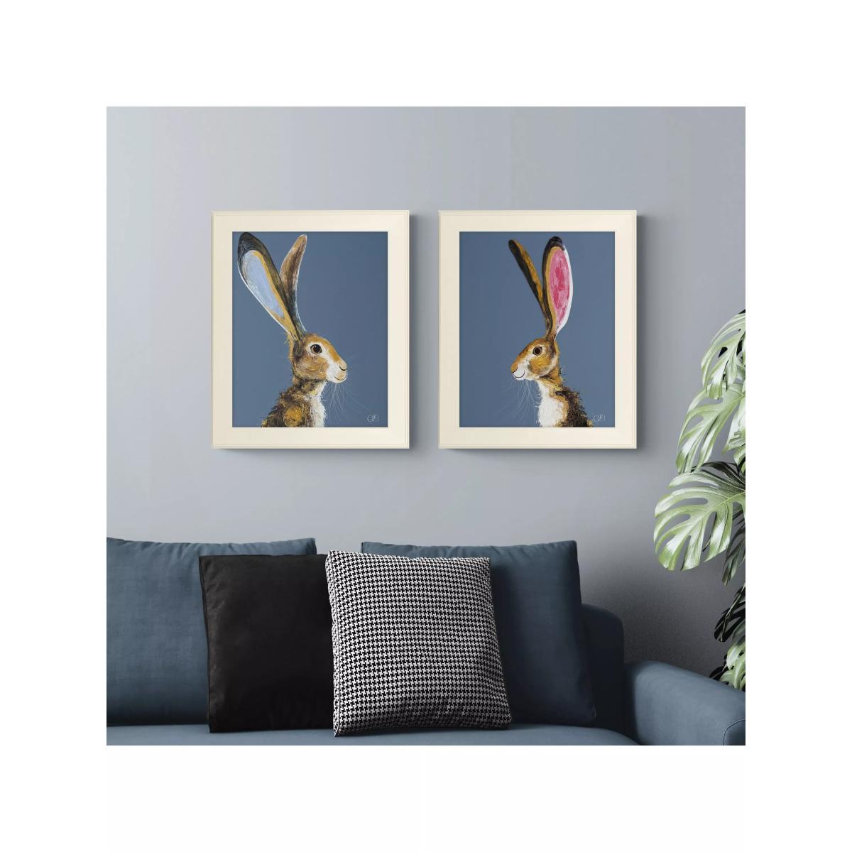John Lewis Quinn Russell 'Aurora' & 'Harry' Framed Prints, Set of 2, 59 x 49cm, Blue/Cream – image 2