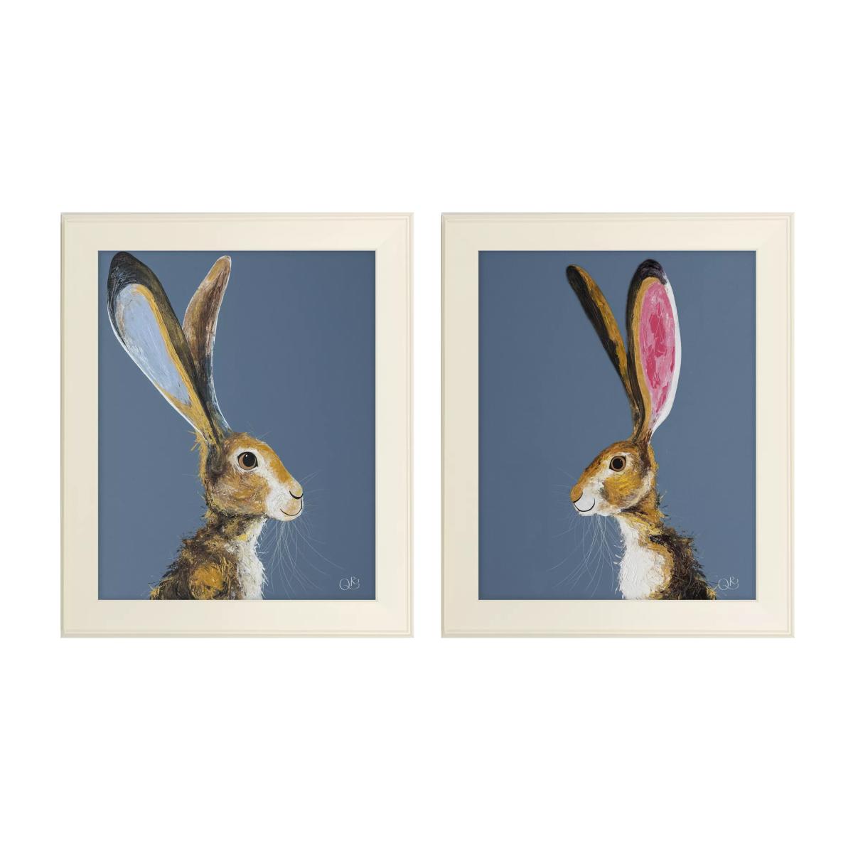 John Lewis Quinn Russell 'Aurora' & 'Harry' Framed Prints, Set of 2, 59 x 49cm, Blue/Cream – image 1
