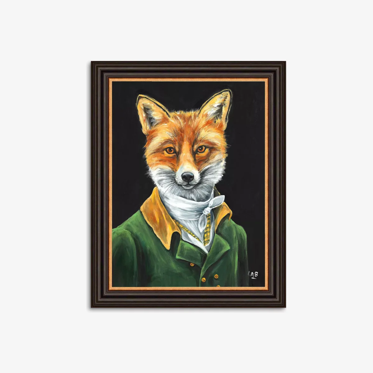Louise Brown - 'Dapper Fox' Framed Print, 67 x 47cm, Green/Multi – image 1