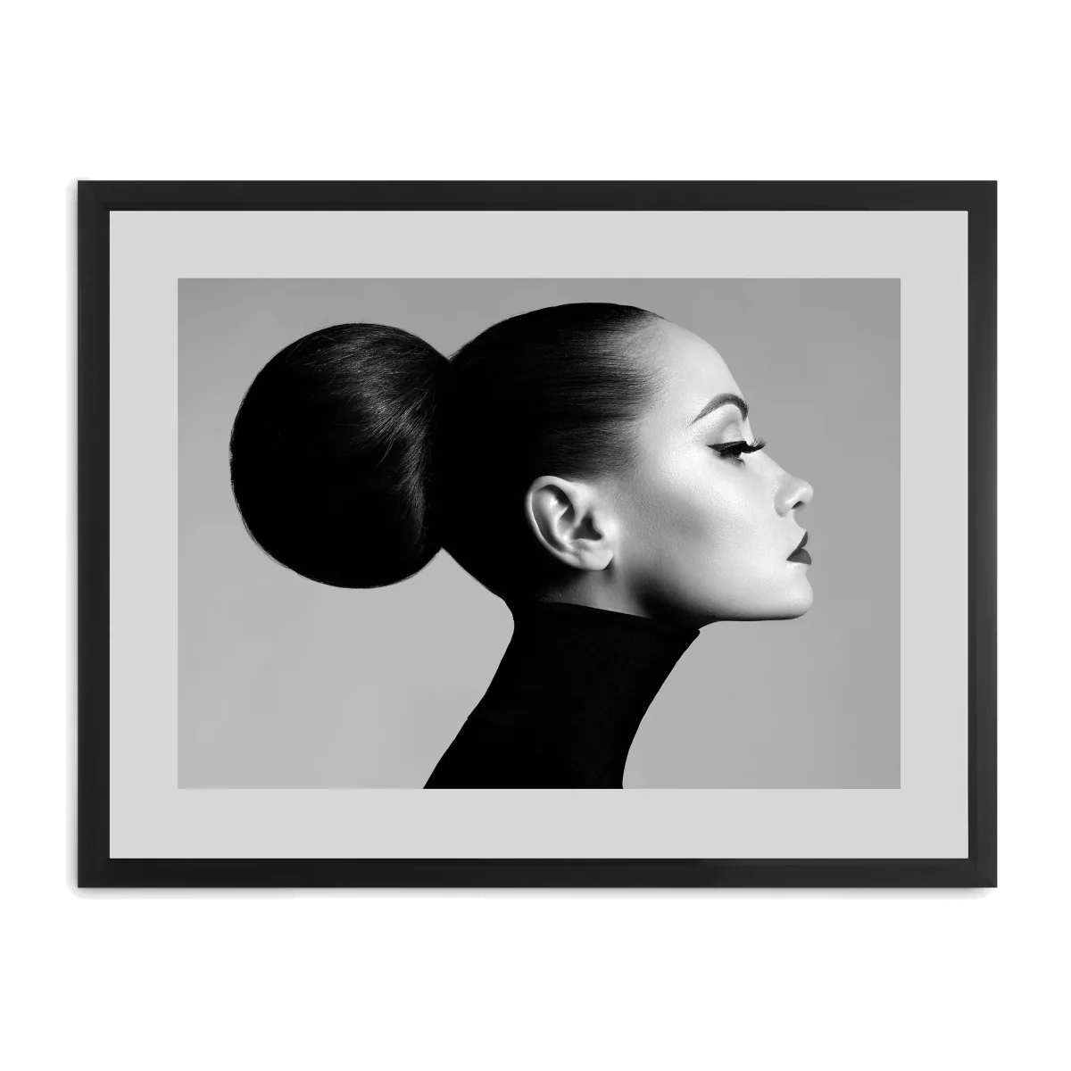 'Bun Pose' Framed Print & Mount, 65.5 x 85.5cm, Black/White – image 1
