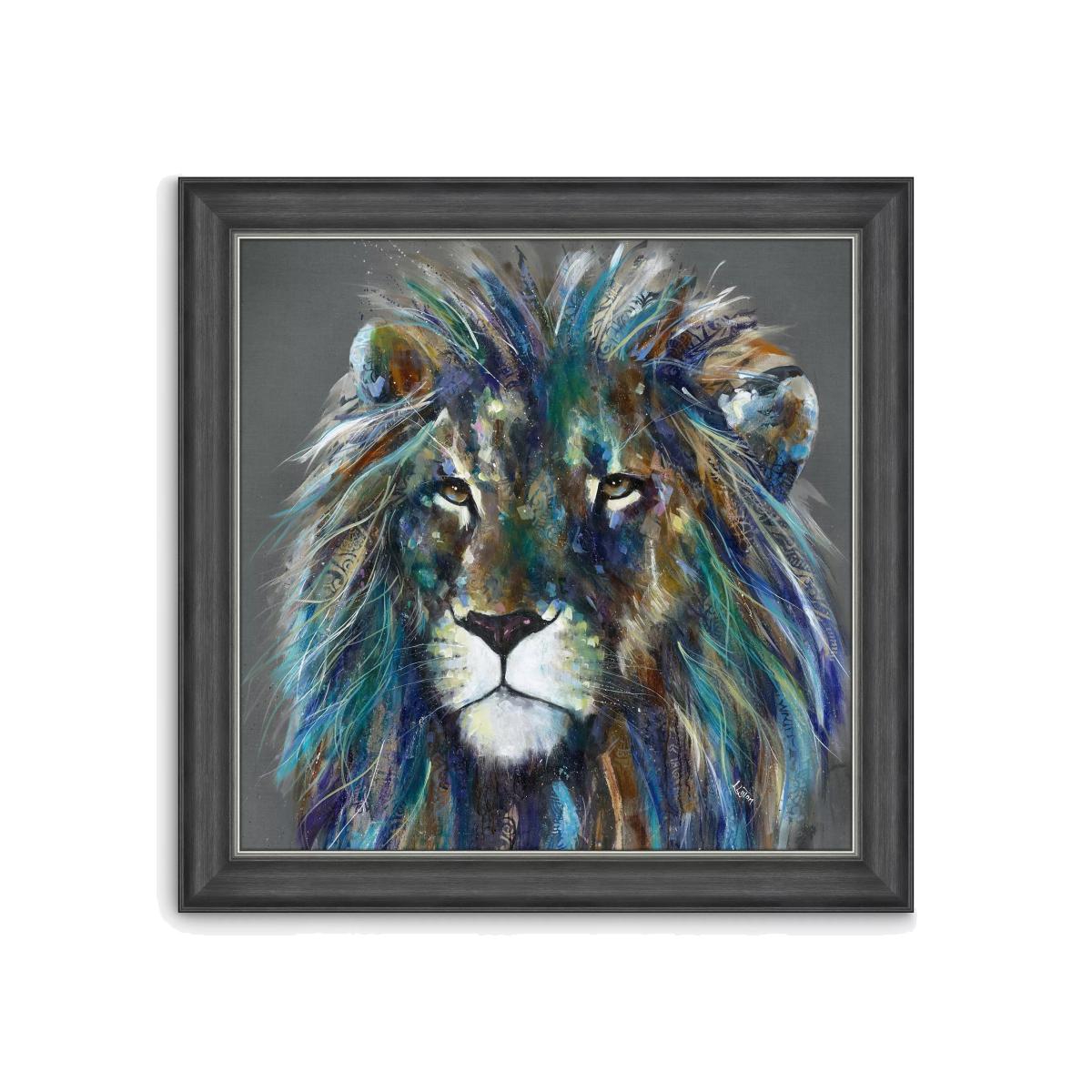 John Lewis Louise Luton 'Akiki' Lion Framed Print, 83 x 83cm, Multi – image 1
