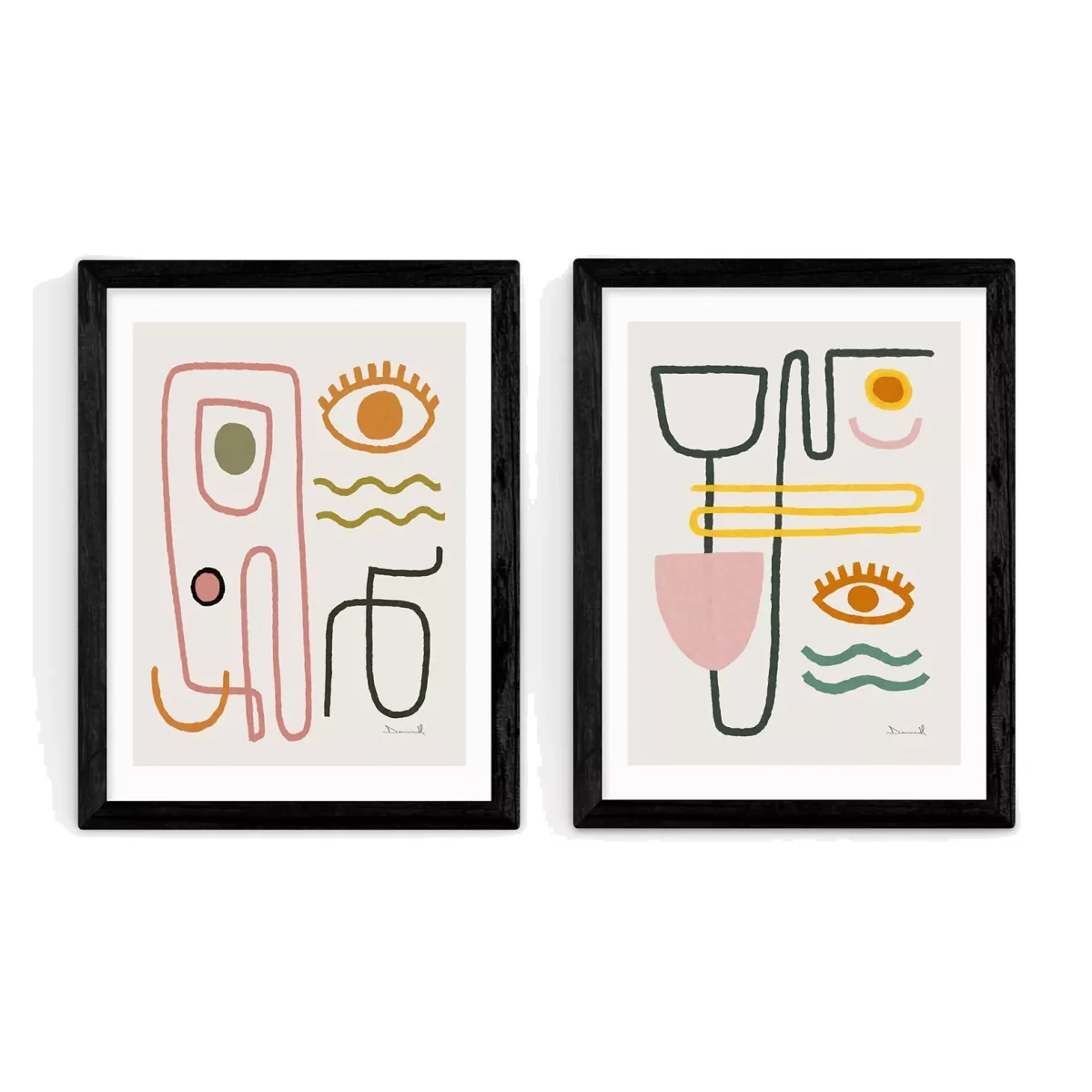 EAST END PRINTS Dan Hobday 'Feel Good' Wood Framed Print, Set of 2 – image 1