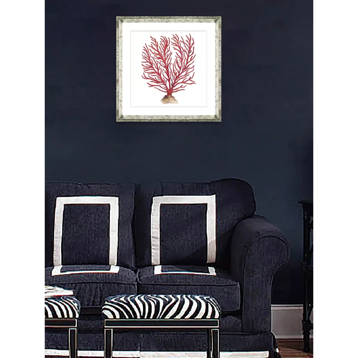 Red Coral 5 - Framed Print & Mount, 46 x 46cm, Red – image 3