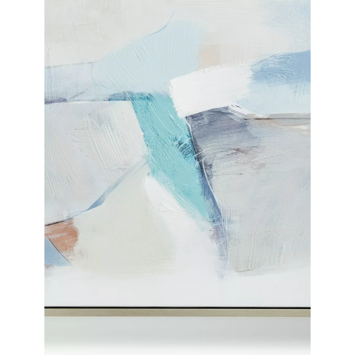 John Lewis Hand-Painted Abstract Framed Canvas, 80 x 120cm, Blue – image 2
