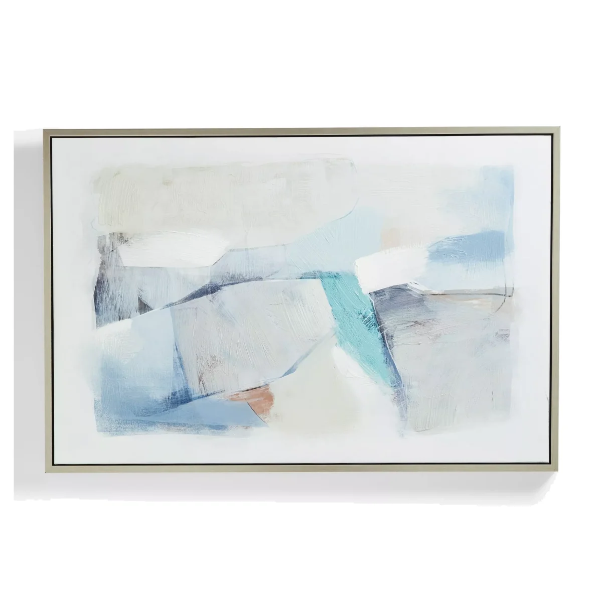John Lewis Hand-Painted Abstract Framed Canvas, 80 x 120cm, Blue – image 1