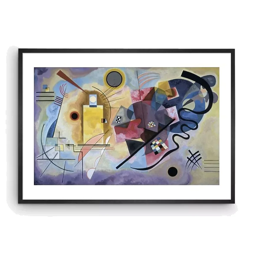 Wassily Kandinsky - 'Yellow, Red, Blue' Framed Print & Mount, 50 x 70cm, Blue/Multi