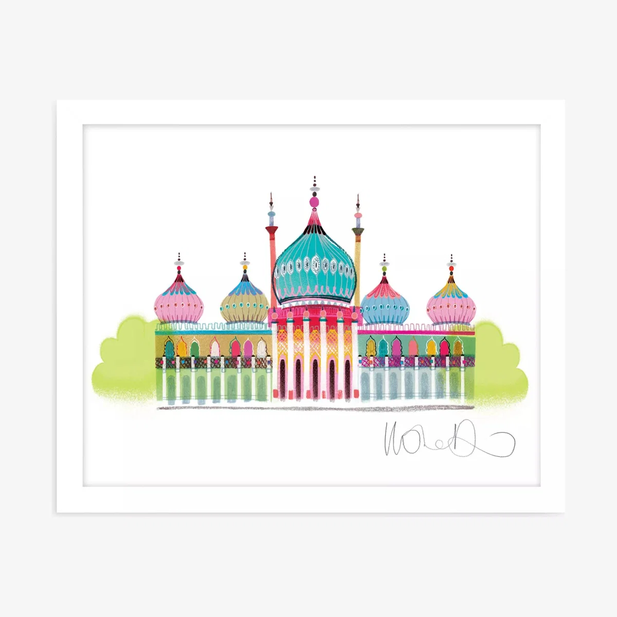 Ilona Drew - 'Brighton Pavilion' Framed Print, 26 x 32cm, Multi