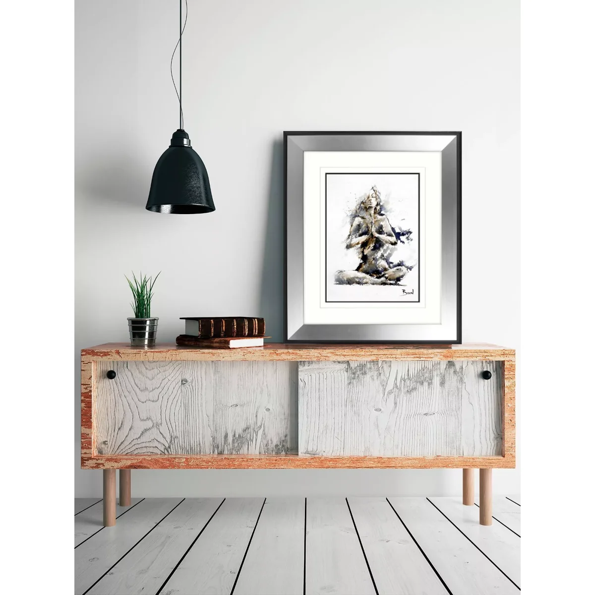 Joanne Boon Thomas - Yoga Lady Framed Print, 50.5 x 60.5cm – image 2