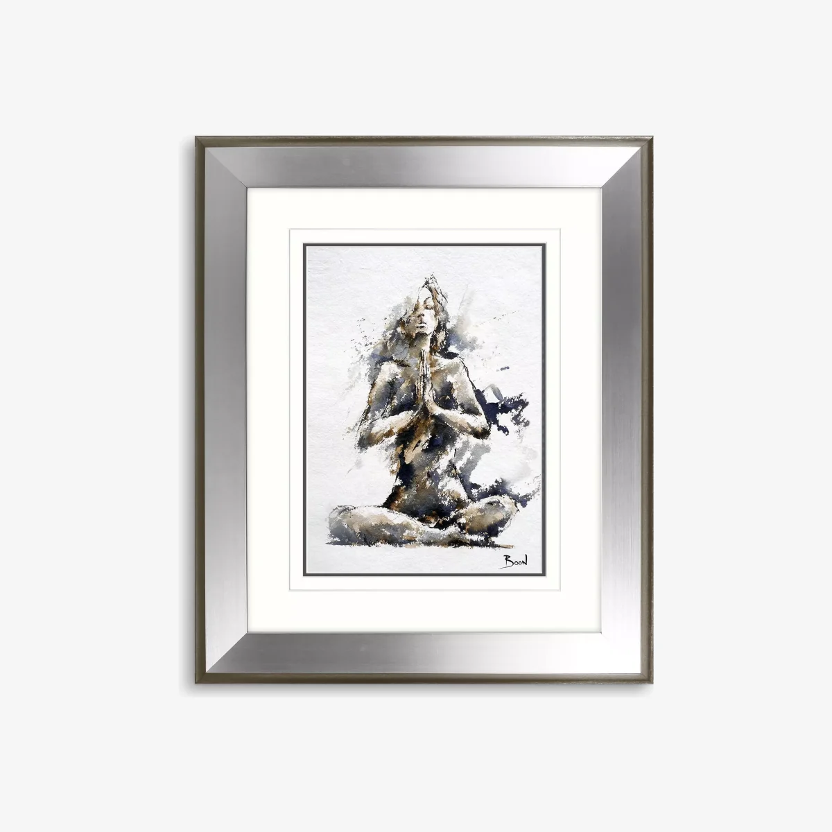 Joanne Boon Thomas - Yoga Lady Framed Print, 50.5 x 60.5cm – image 1