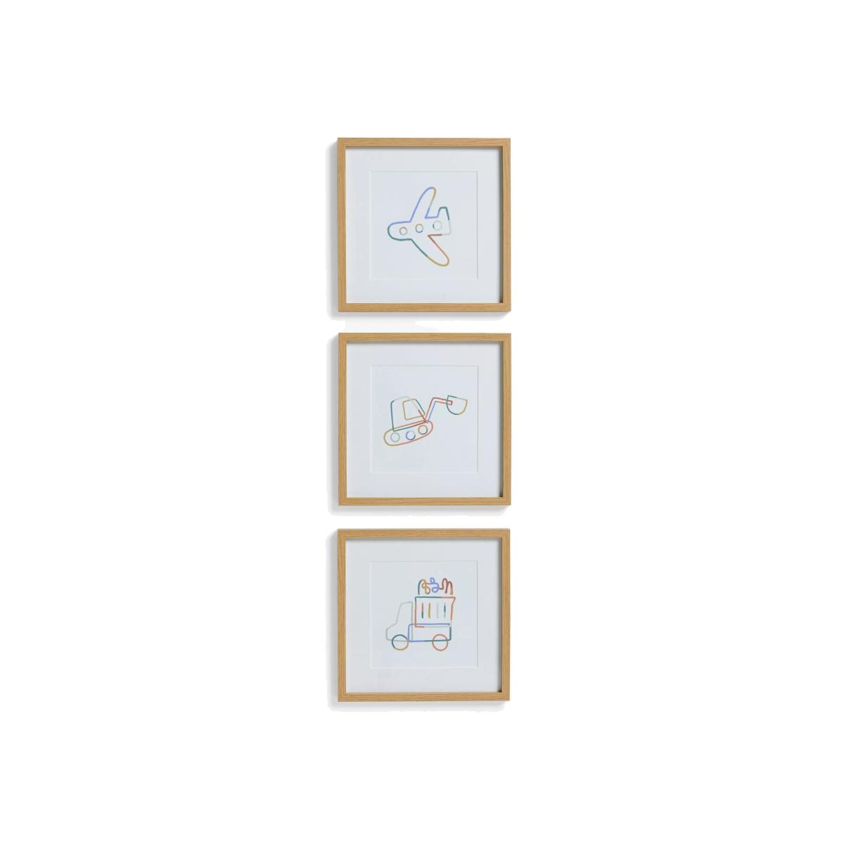little home at John Lewis Let's Go Transport Print Wall Art Gallery Set, Set of 3, 30 x 30cm – image 1