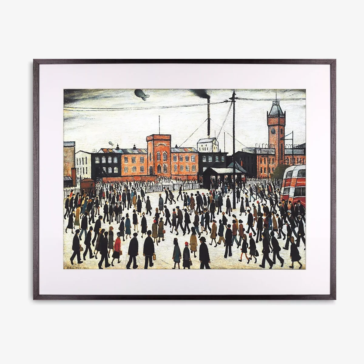 LS Lowry - Going To Work 1943 Framed Print & Mount, 64.8 x 80.2cm – image 1
