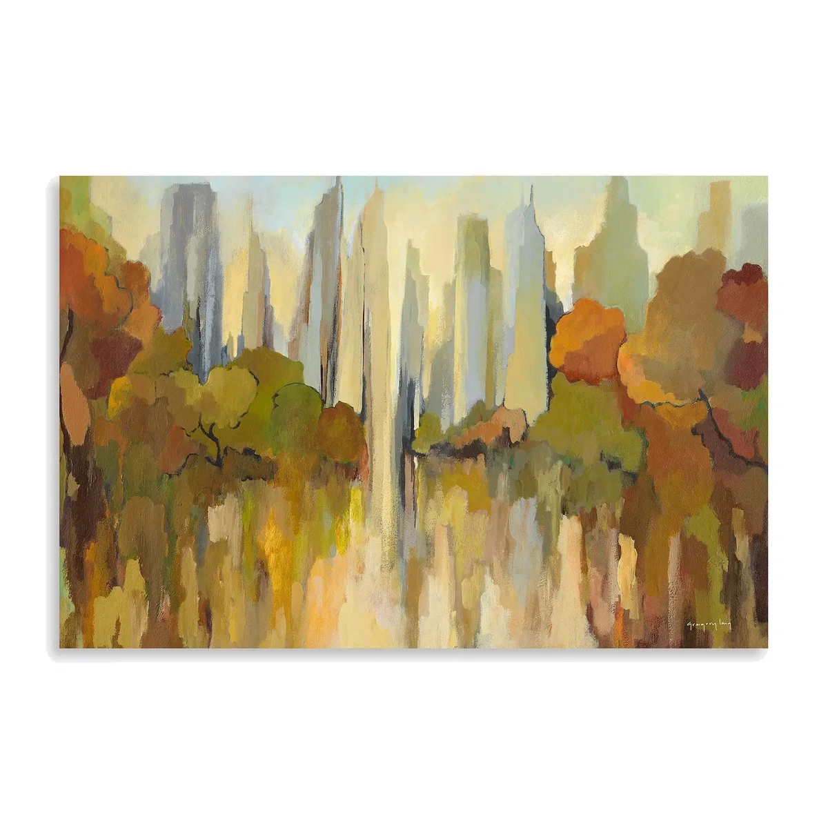 Gregory Lang - 'City Park' Canvas Print, 60 x 90cm, Brown/Multi – image 1