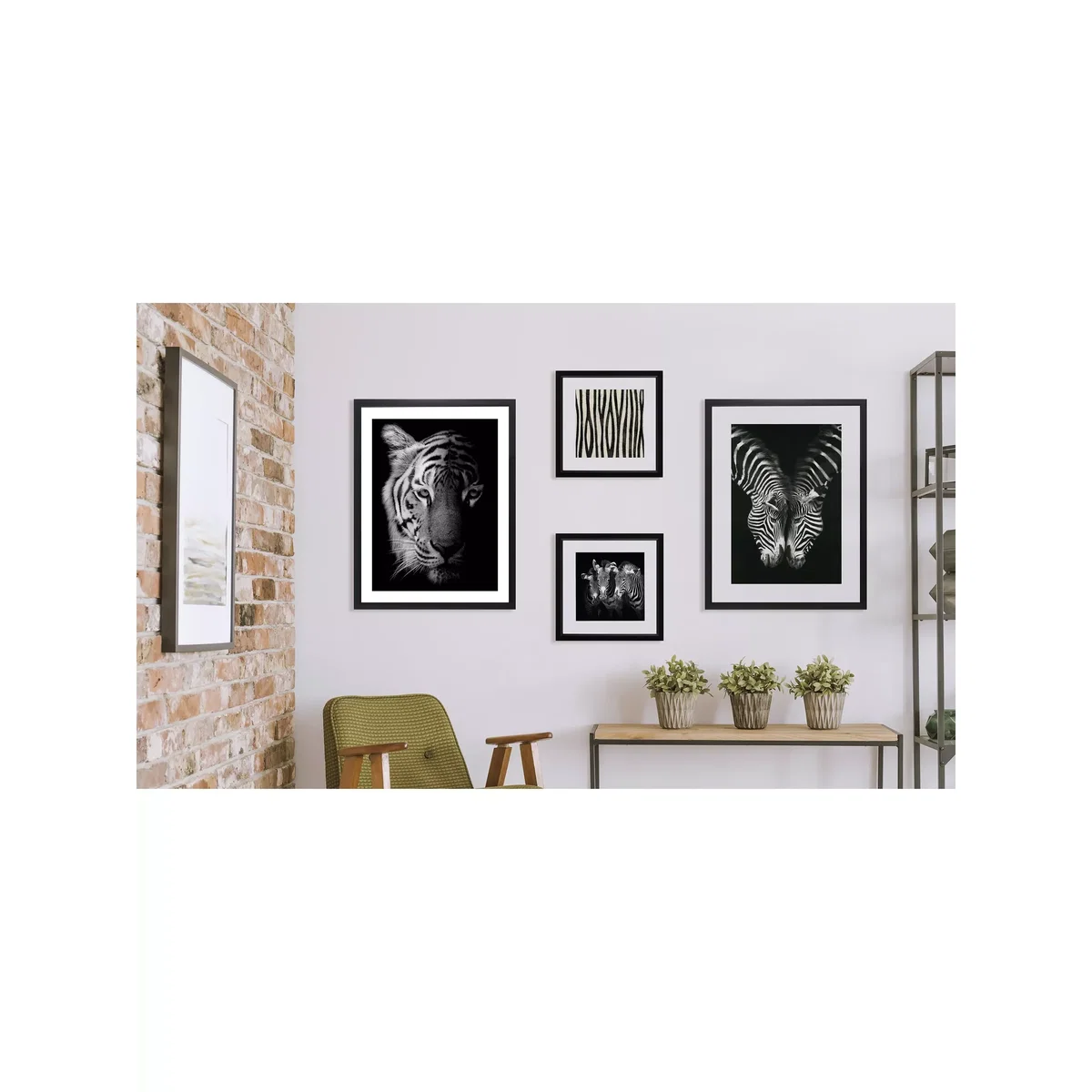 Tiger Framed Print & Mount, 81 x 65.5, Black/White – image 2