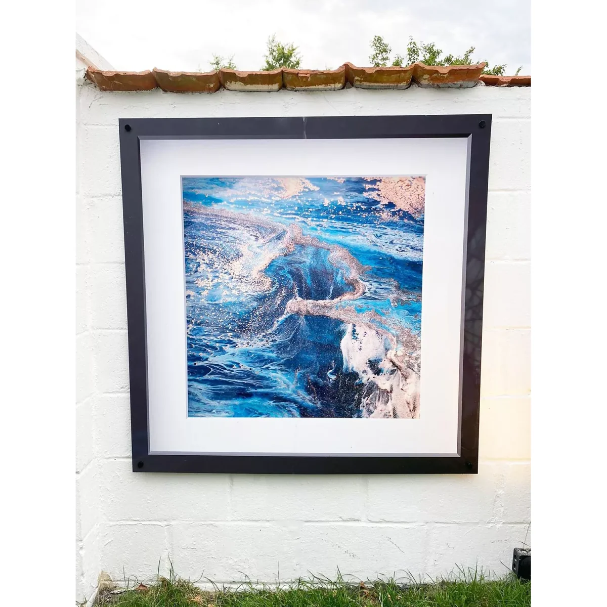 YARDART - Charlotte Clemence 'Maelstrom at Kauai' Outdoor Waterproof Framed Print, 67 x 67cm, Blue – image 5