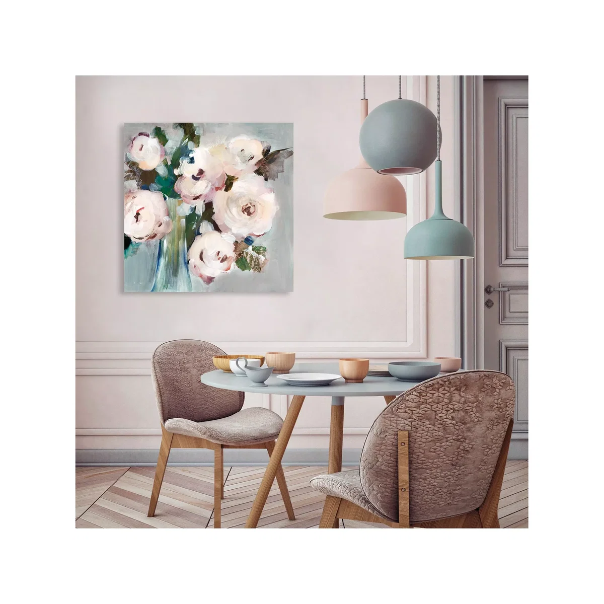 Valeria Mravyan - Bouquet I Canvas Print, 60 x 60cm, Pale Pink – image 2