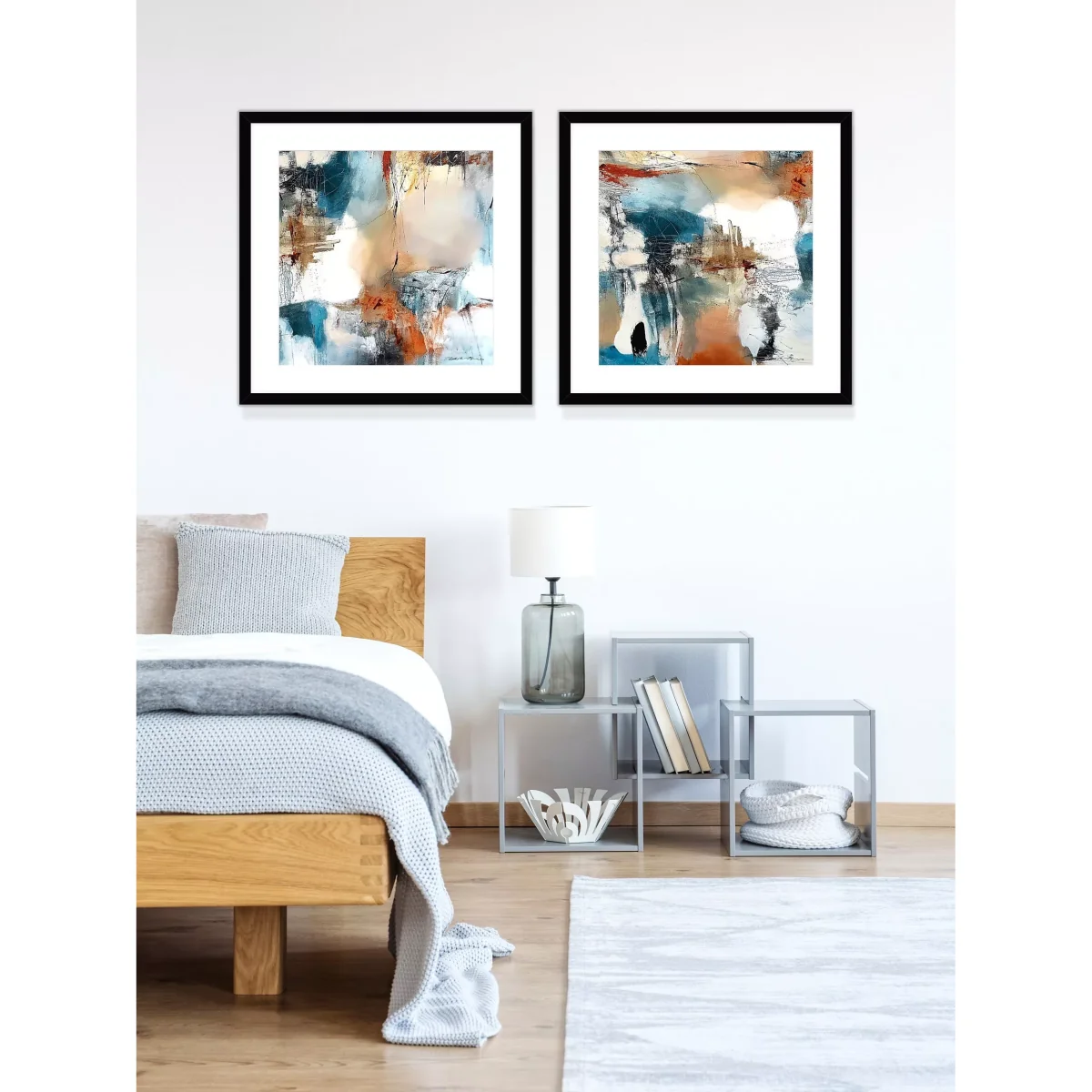 Natasha Barnes - 'Continuity' Abstract Framed Print & Mount, Set of 2, 61.5 x 61.5cm, Multi – image 2