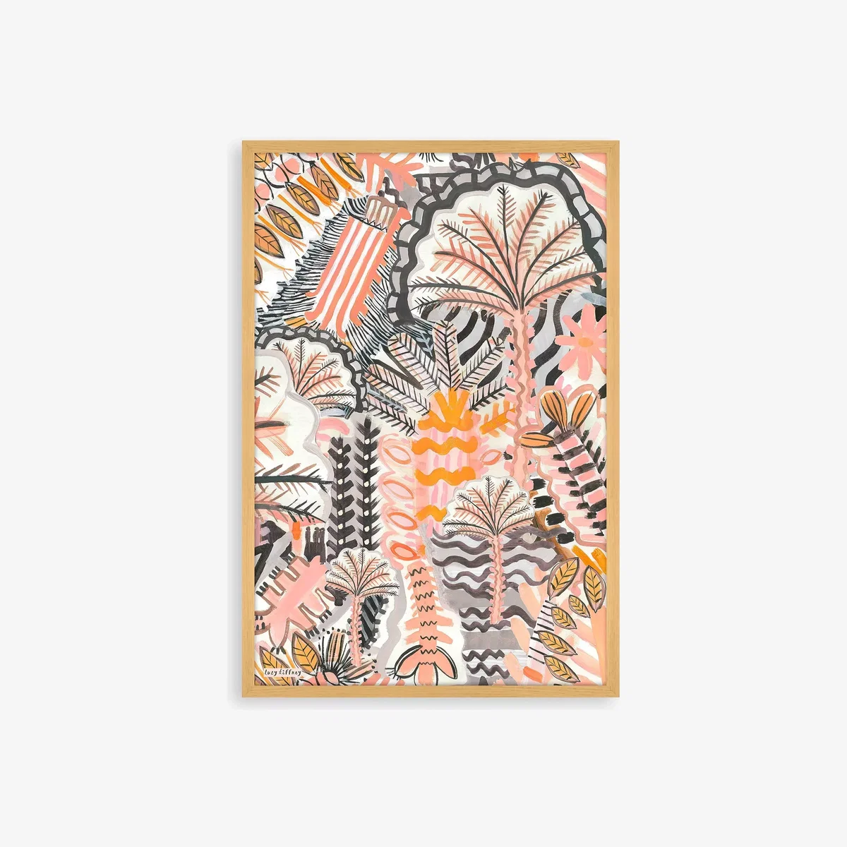 Lucy Tiffney - 'Palm Peach' Framed Print, 62 x 42cm, Pink/Multi – image 1