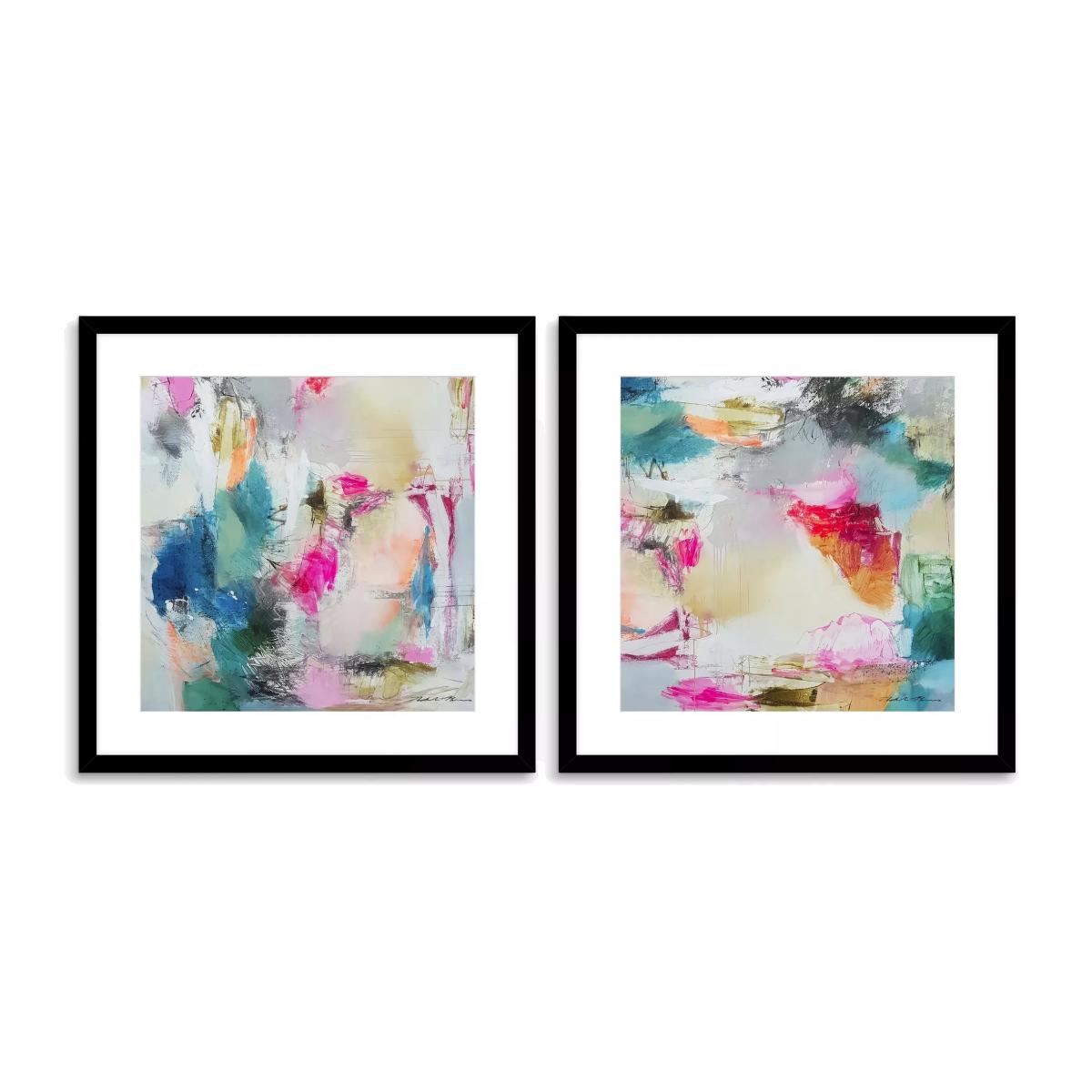 John Lewis Natasha Barnes 'Tunbridge' Embellished Framed Print, Set of 2, 61.5 x 61.5cm, Multi – image 1