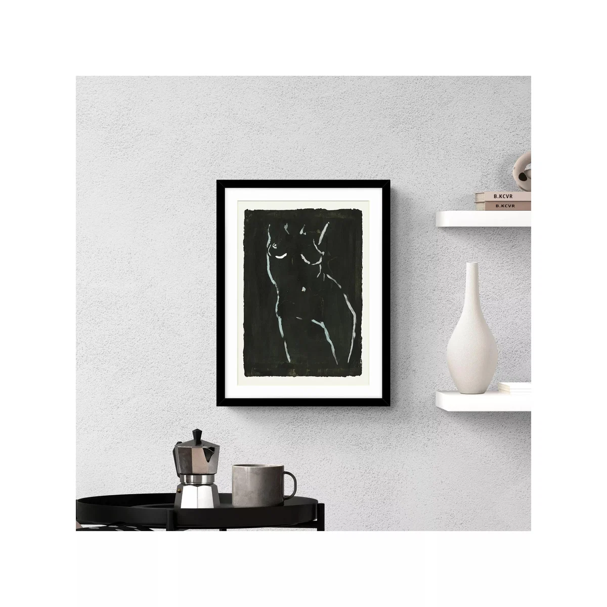 John Lewis Harlie Briggs 'Echo Figurative' Framed Print & Mount, 42 x 32cm, Black/Beige – image 2
