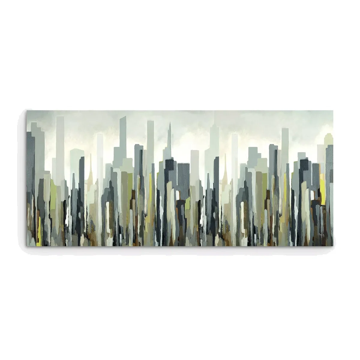 Gregory Lang - Silver Skyline Framed Canvas, 60 x 135cm, Sulphur/Multi