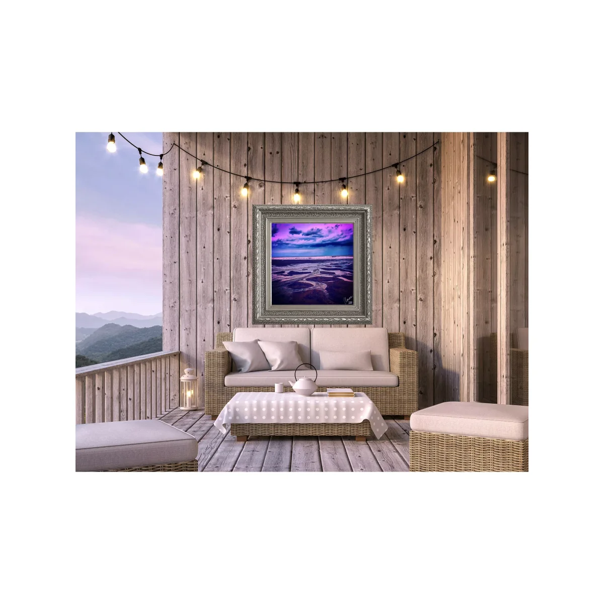 YARDART - Charlotte Clemence 'Memories' Outdoor Waterproof Framed Print, 87.5 x 87.5cm, Purple – image 3