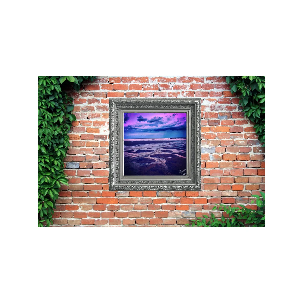 YARDART - Charlotte Clemence 'Memories' Outdoor Waterproof Framed Print, 87.5 x 87.5cm, Purple – image 4