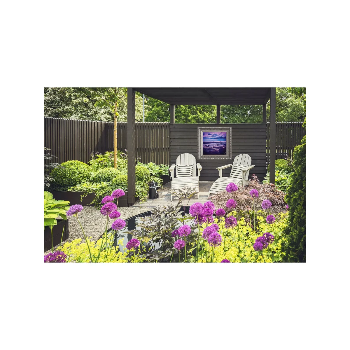 YARDART - Charlotte Clemence 'Memories' Outdoor Waterproof Framed Print, 87.5 x 87.5cm, Purple – image 7