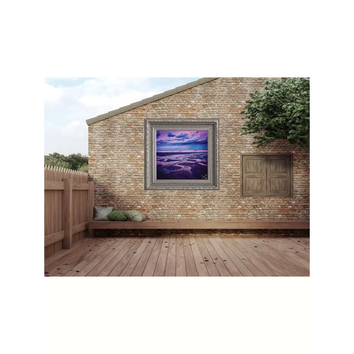 YARDART - Charlotte Clemence 'Memories' Outdoor Waterproof Framed Print, 87.5 x 87.5cm, Purple – image 8