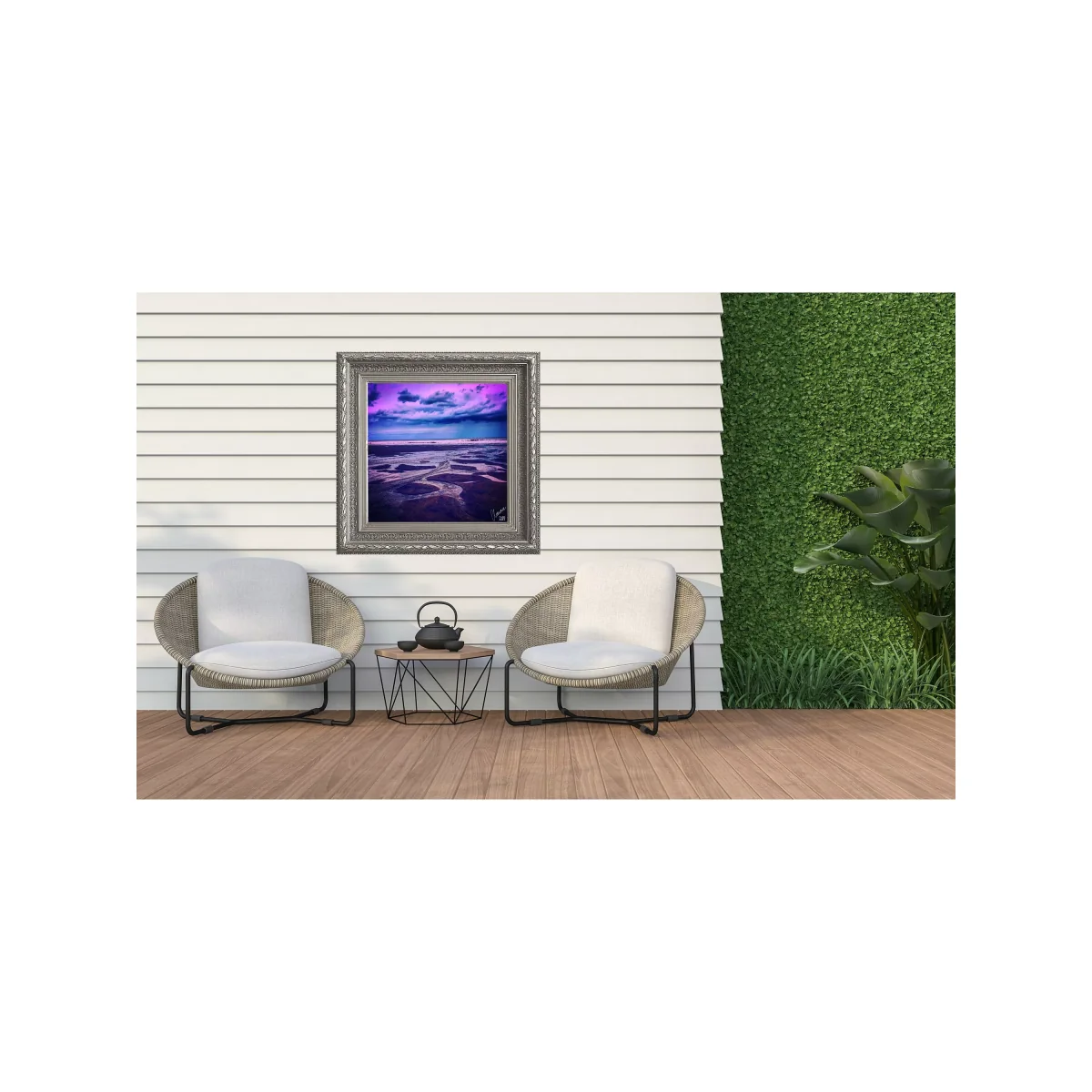 YARDART - Charlotte Clemence 'Memories' Outdoor Waterproof Framed Print, 87.5 x 87.5cm, Purple – image 9