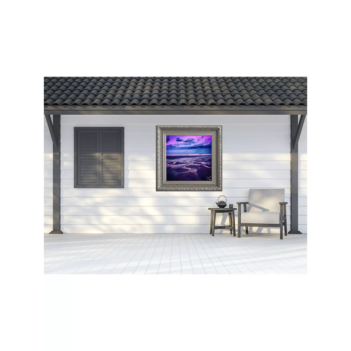 YARDART - Charlotte Clemence 'Memories' Outdoor Waterproof Framed Print, 87.5 x 87.5cm, Purple – image 10