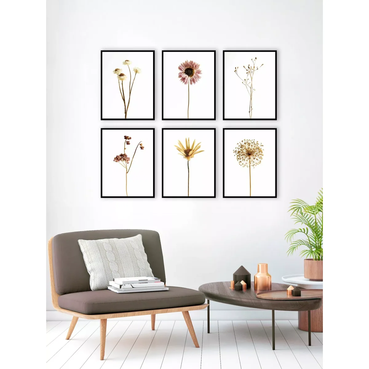 Modern Botanicals Framed Prints, Set of 6, 42 x 32cm, Multi – image 2