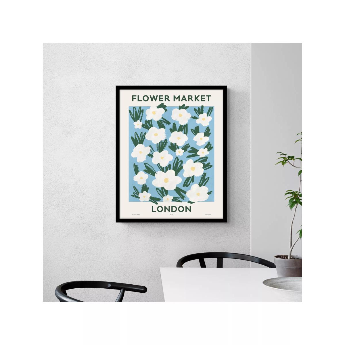 John Lewis ANYDAY 'Flower Market London' Framed Print, 52 x 42cm, Blue – image 2