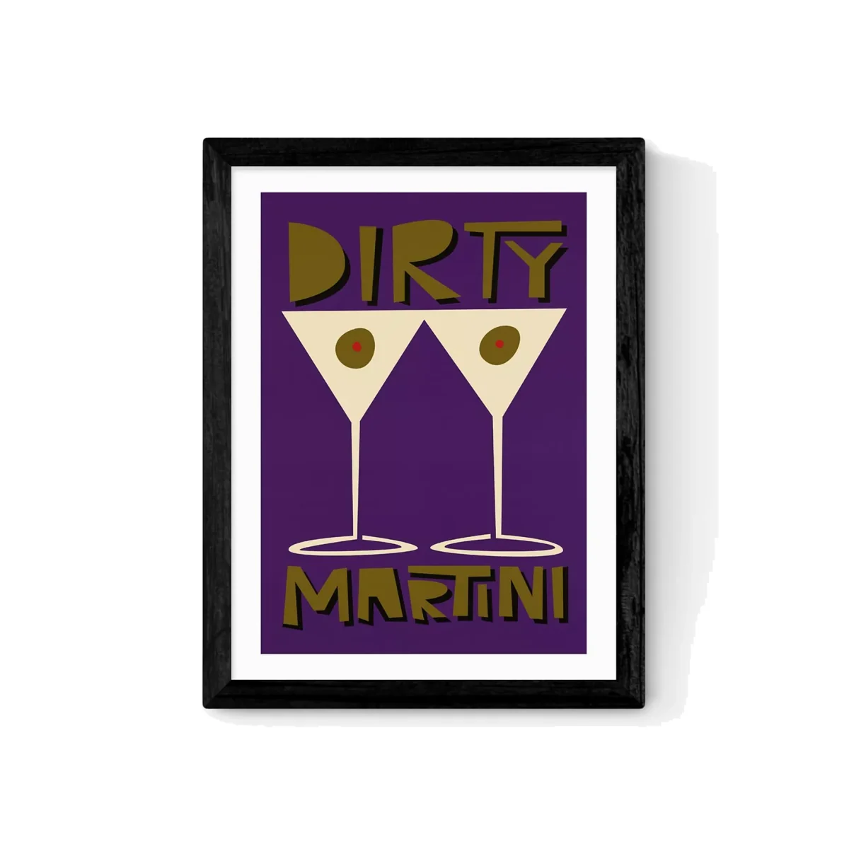 EAST END PRINTS Fox & Velvet 'Dirty Martini' Framed Print – image 1