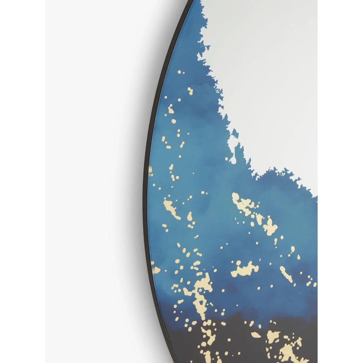 John Lewis & Partners Round Art Mirror, 80cm, Blue – image 2