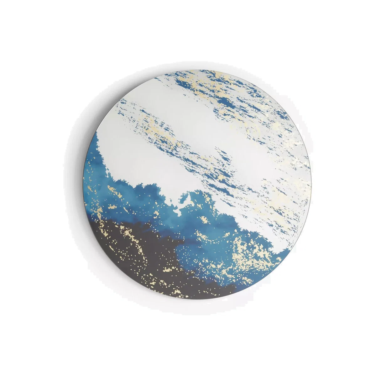 John Lewis & Partners Round Art Mirror, 80cm, Blue – image 1