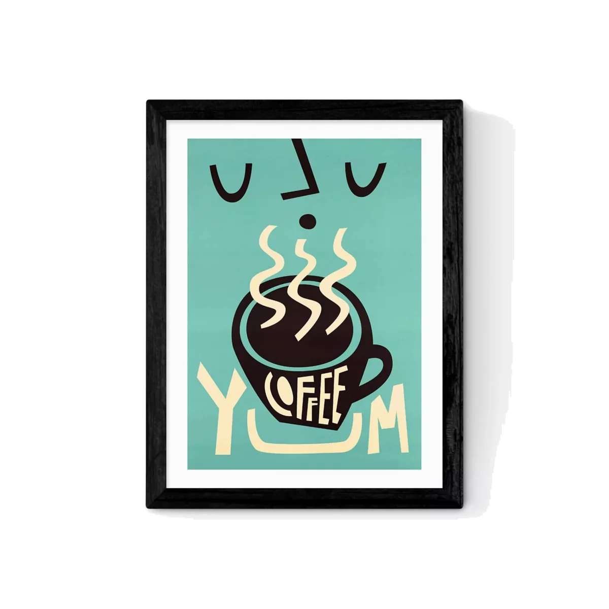 EAST END PRINTS Fox & Velvet 'Yum Coffee' Framed Print – image 1