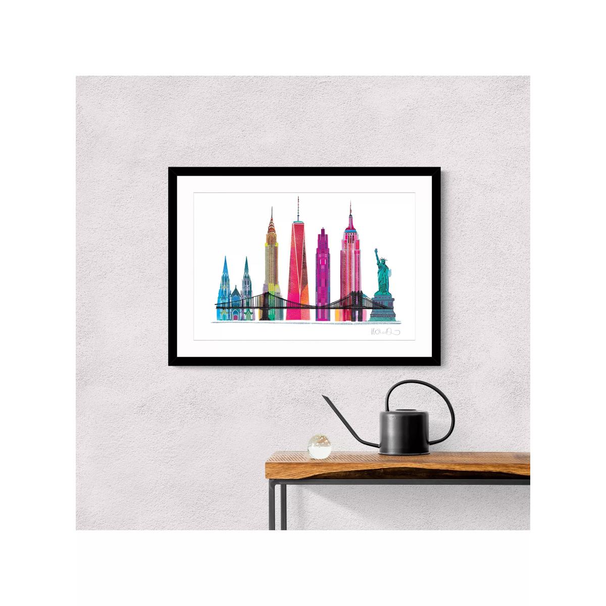 John Lewis Ilona Drew 'New York Skyline' Framed Print & Mount, 53.5 x 73.5cm, Multi – image 2