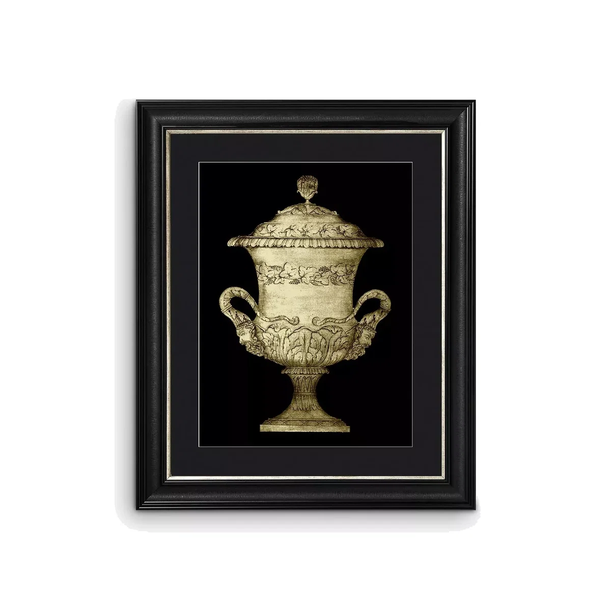 Garden Antiquities IV Framed Print & Mount, 60 x 50cm, Black