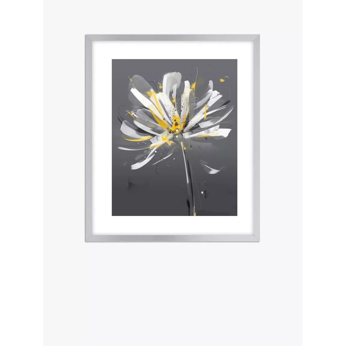 Green Lili - Modern Floral Framed Print & Mount, Set of 2, 63.5 x 53.5cm, Grey/Yellow – image 2