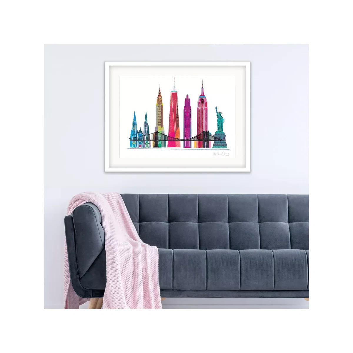 Ilona Drew - New York Skyline Framed Print & Mount, 83.5 x 63.5cm – image 2