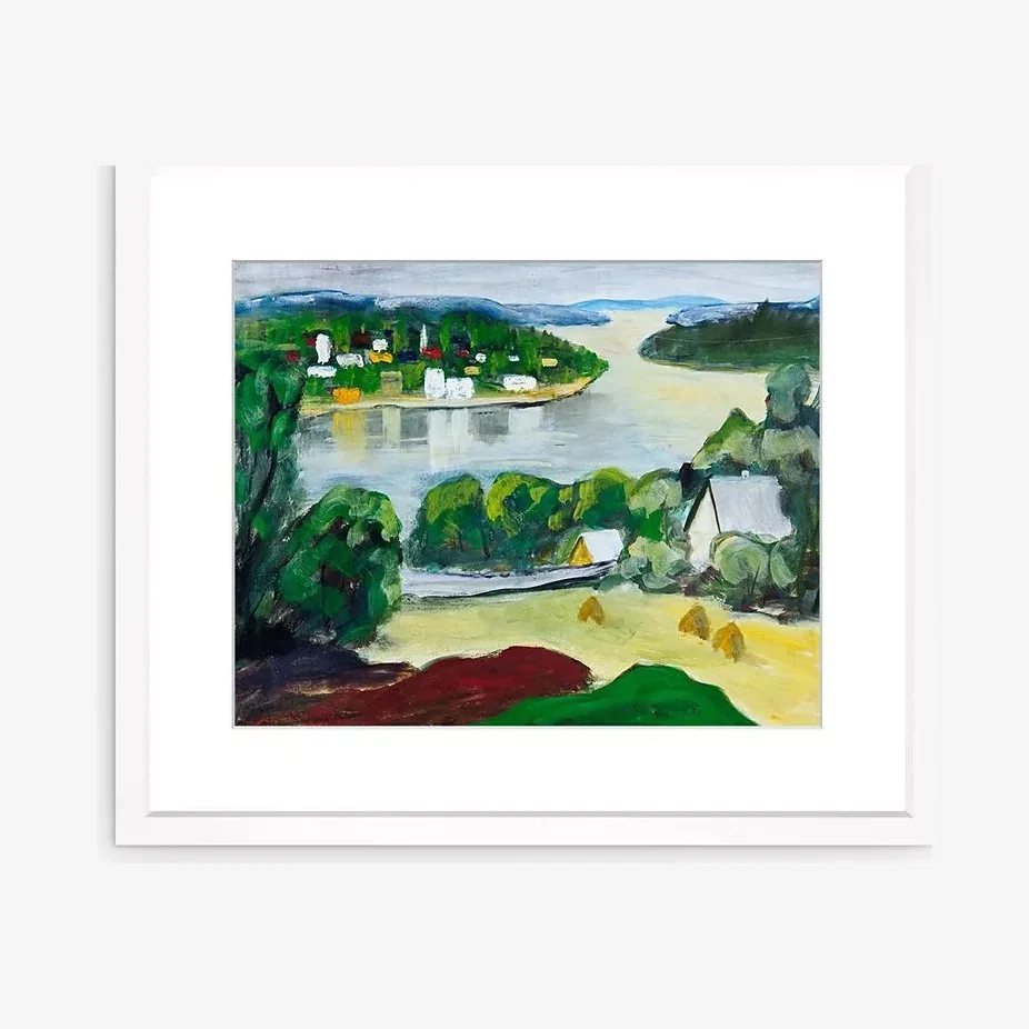 Indra Grasberga - Summer In The Country Framed Print & Mount, 82 x 97cm, Green/Multi